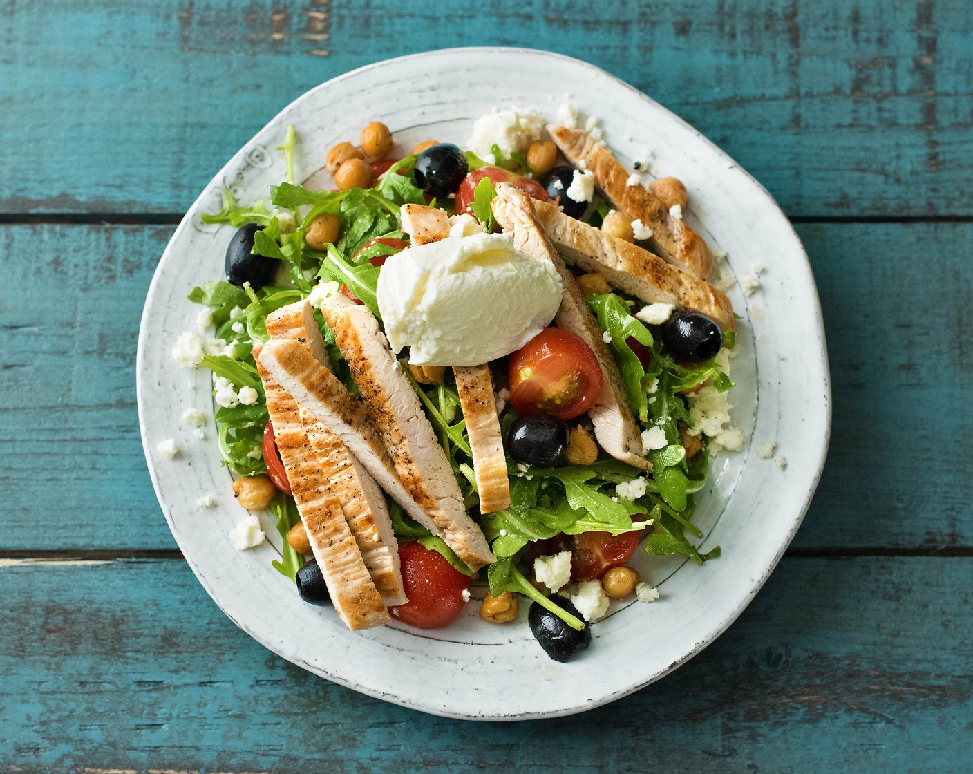 Low Carb – Kichererbsen-Salat mit Trutenschnitzel-Streifen