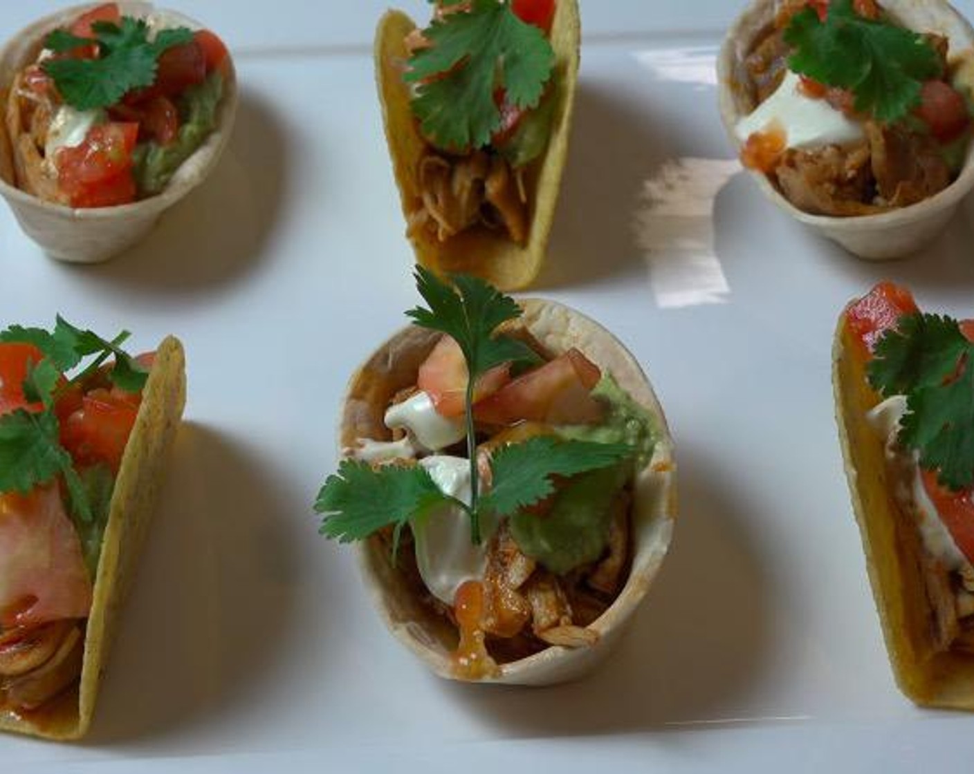 Pulled Poulet Mini-Tacos mit Guacamole