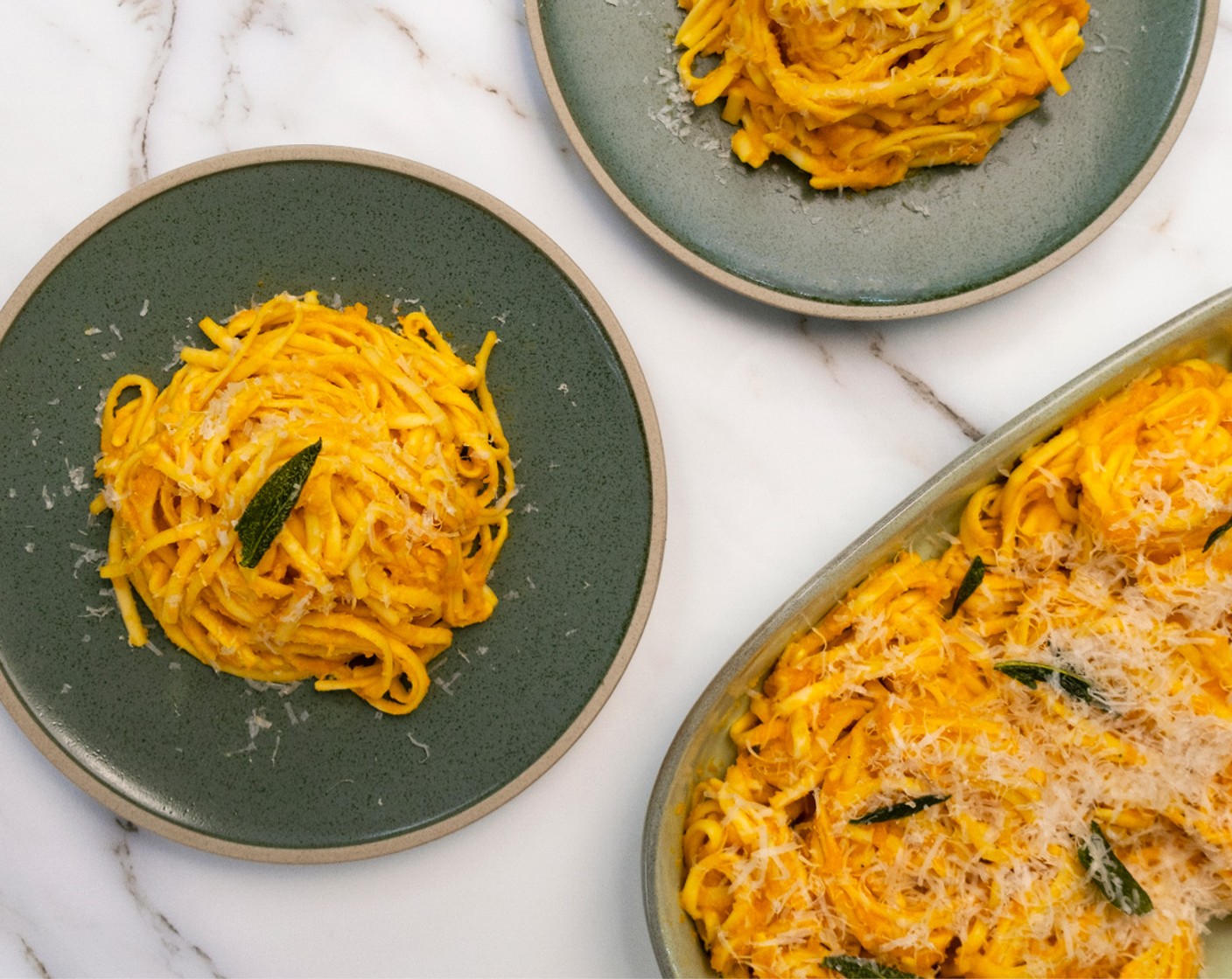 Spaghetti mit Kürbis-Carbonara