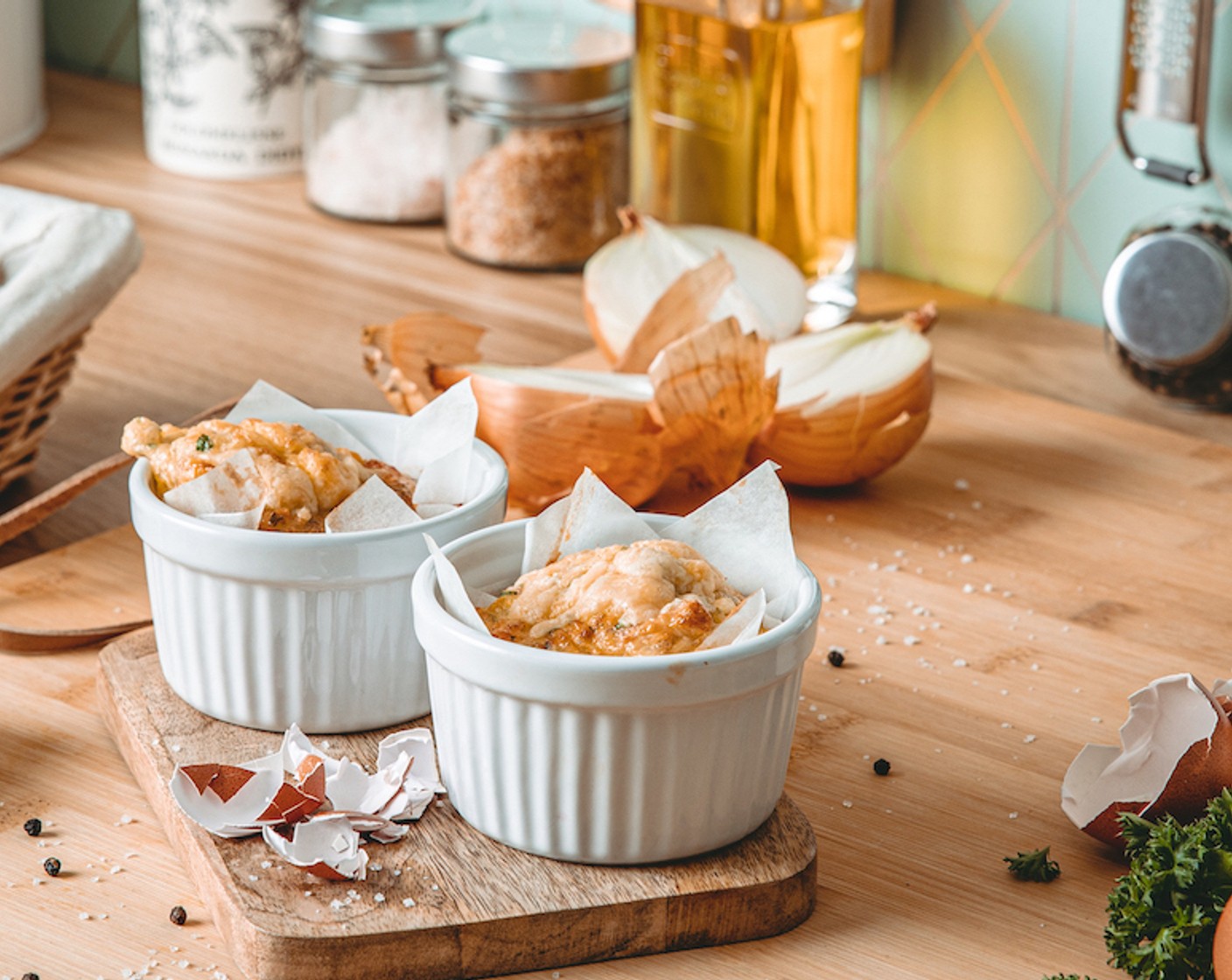 Rühreimuffins mit Cheddar