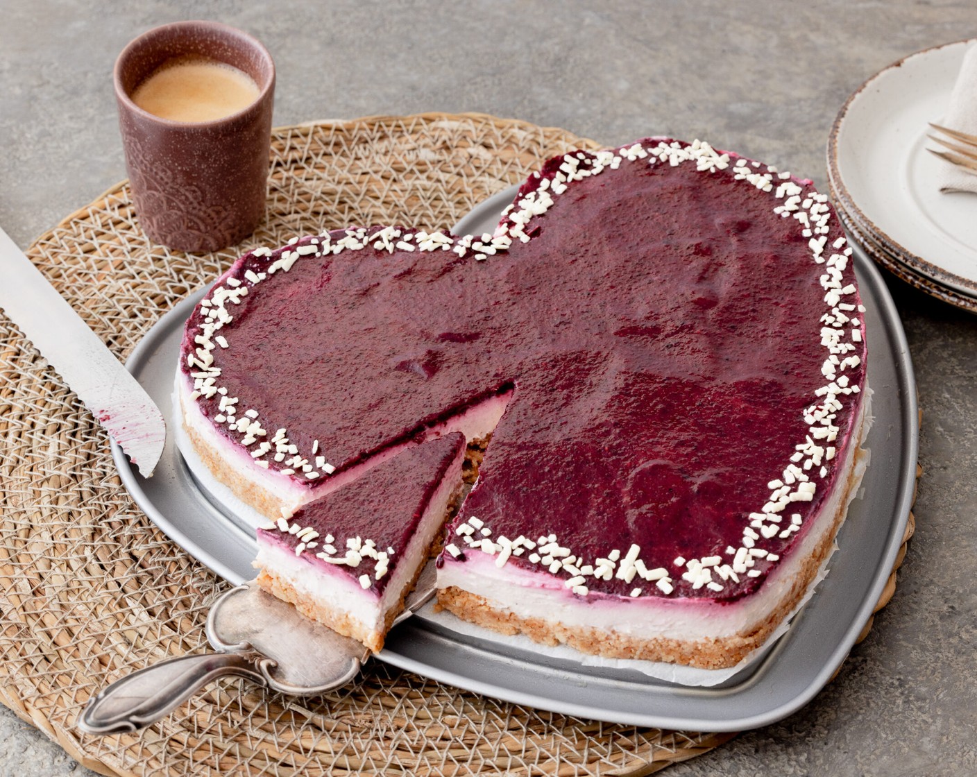 Cheesecake Herzkuchen (ohne backen)