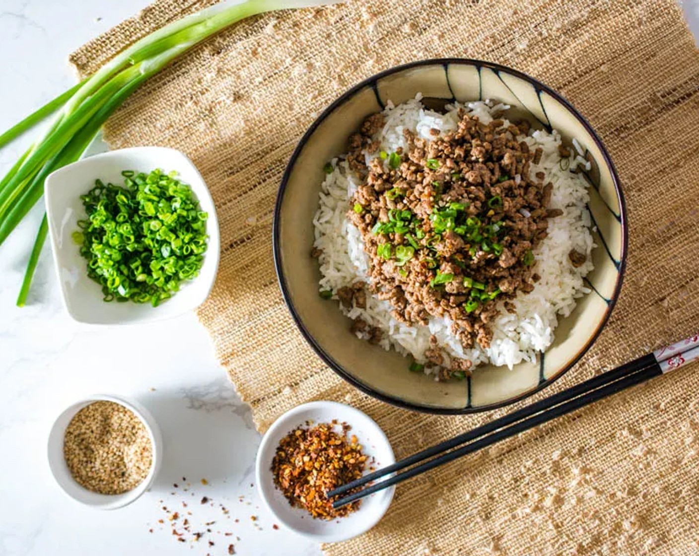 Einfaches Bulgogi - Koreanisches Rindfleisch mit Reis